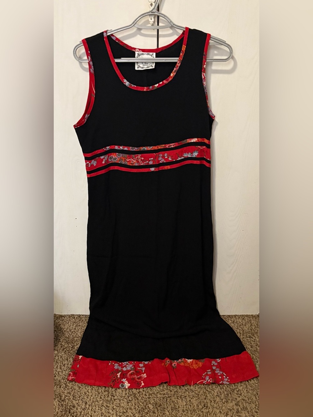 Dressing Clio Women's Black and Red Maxi Dress Size PS